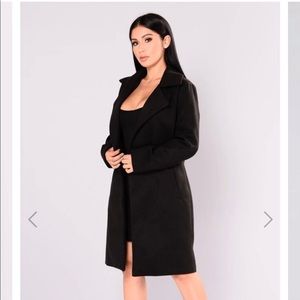 Fashion Nova Black Coat New With Tags